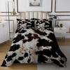 Cowhide Coverlet Set Farm Animal Fur Bedspread Queen/Full for Boy Girl Bedroom 2/3 Pcs Western Rustic Cowboy Farmhouse Quilt Set