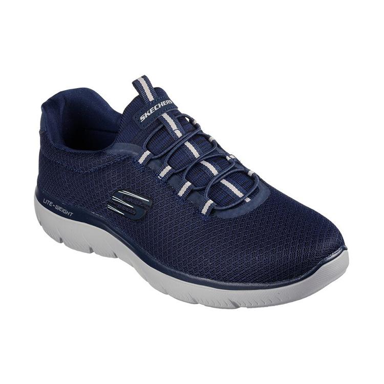Skechers Summits Mesh, Textile Cushioning Abrasion Resistant Low Top Casual Shoes Men's Blue 52811-NVY