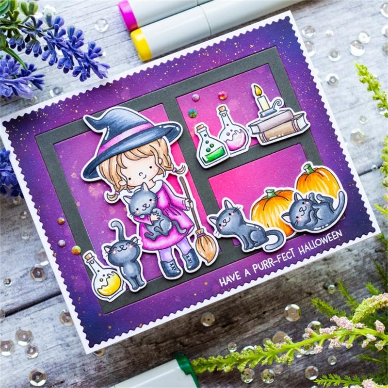 Halloween Embossing Die Cuts Clear Silicone Stamper for Card Making DIY Scrapbooking Craft, Embossing Cutting Dies Stamp