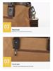 Men's Classic Canvas Business Briefcase: Horizontal Shoulder Bag with Cowhide Accents for Laptop and Daily Use
