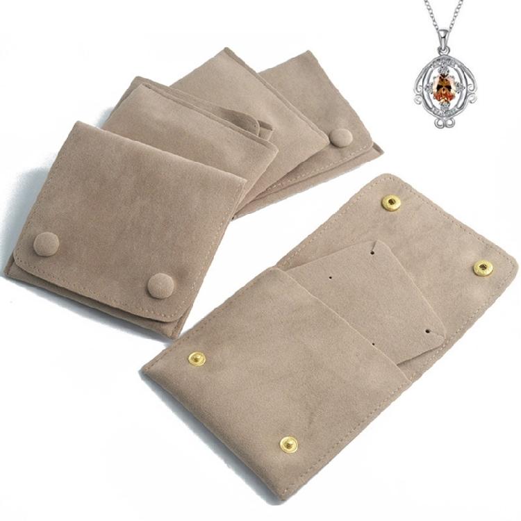 Protable Jewelry Packaging Bag Snap Fastener Soft Velvet Material Bracelet Bags