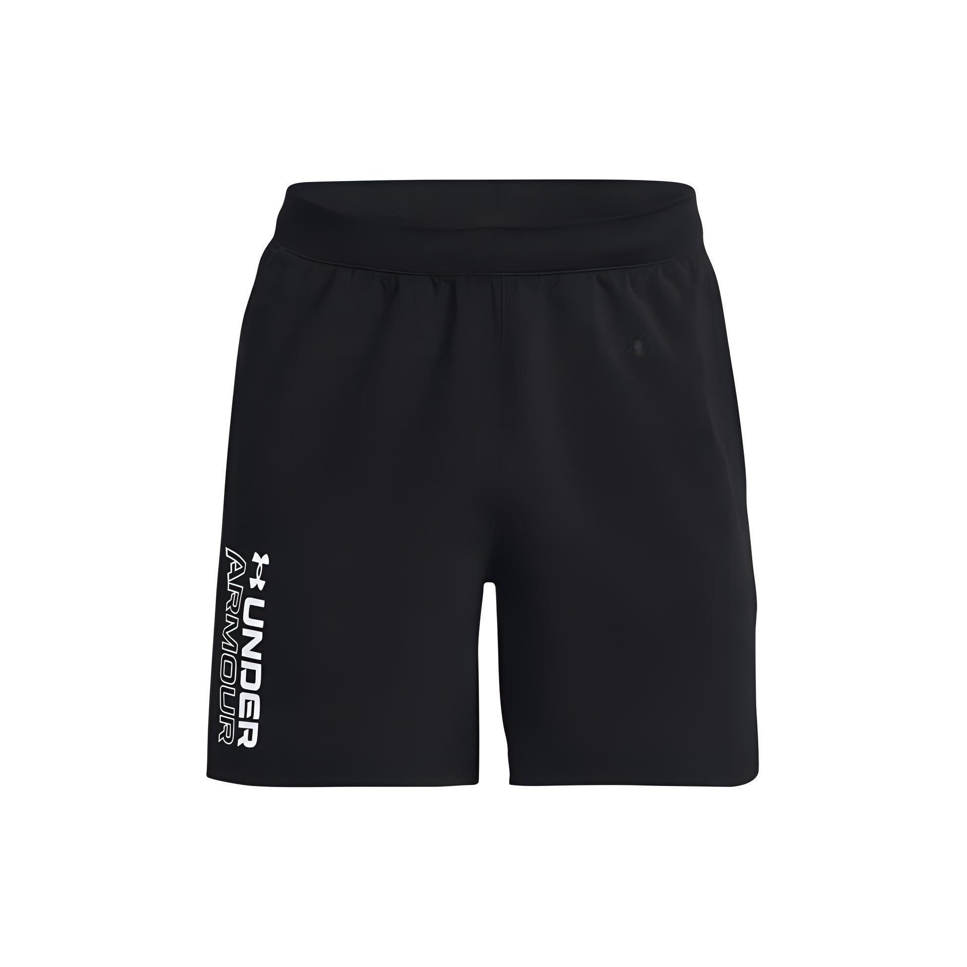 Under Armour Однотонные прямые спортивные шорты с логотипом и буквенным принтом, мужские шорты, черные 1373414-001 M