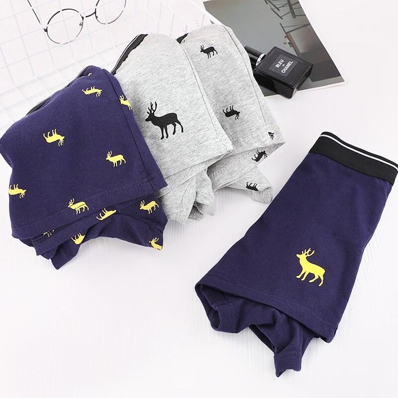 LangSha Men's Xinjiang Long-Staple Cotton Boxer Briefs 4-Pack