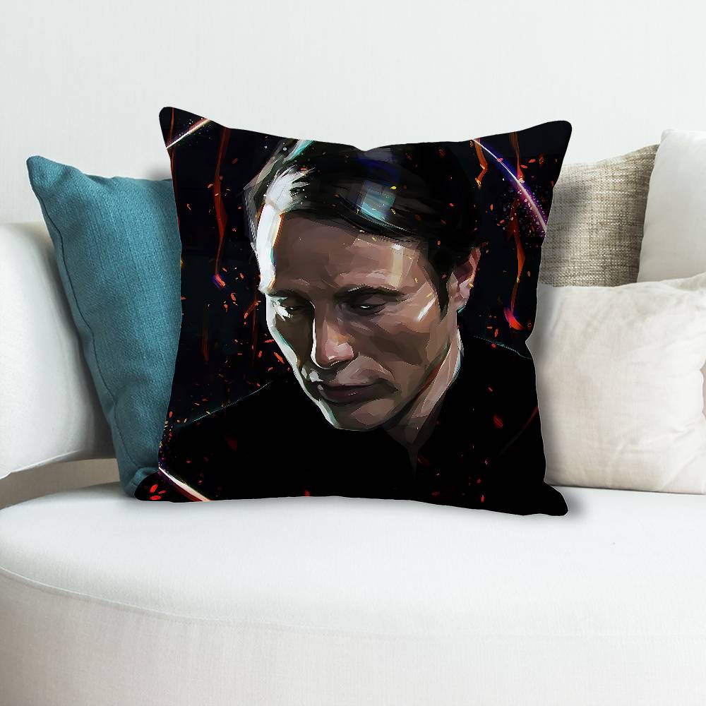 HHannibalsS TV Anime Celebrity Merchandise AllMatch Printed Pillow Case Sofa Car Office Room Decoration Protector