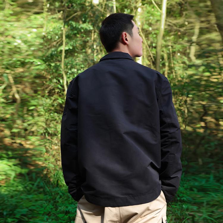 Timberland SS22 Casual Solid Color Long Sleeve Jacket Men Jacket Black A26ZZ-001