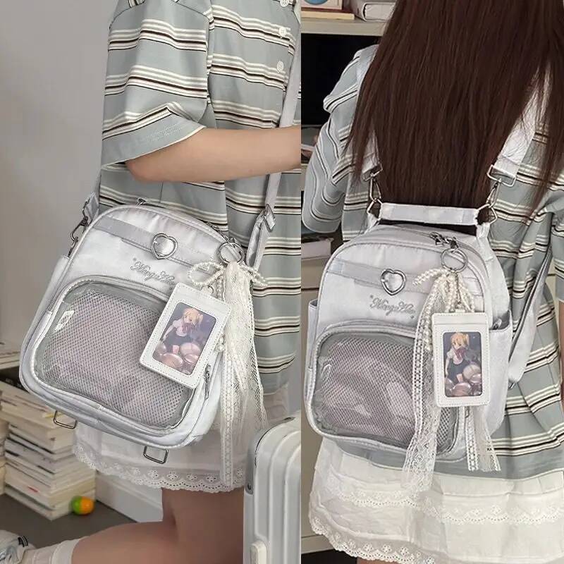 New Y2K Ita Carry Carrier Sweet Girls Transparent Bag Style Ladies' Spacious Casual Tote Bag DIY Display Handbag Rucksacks