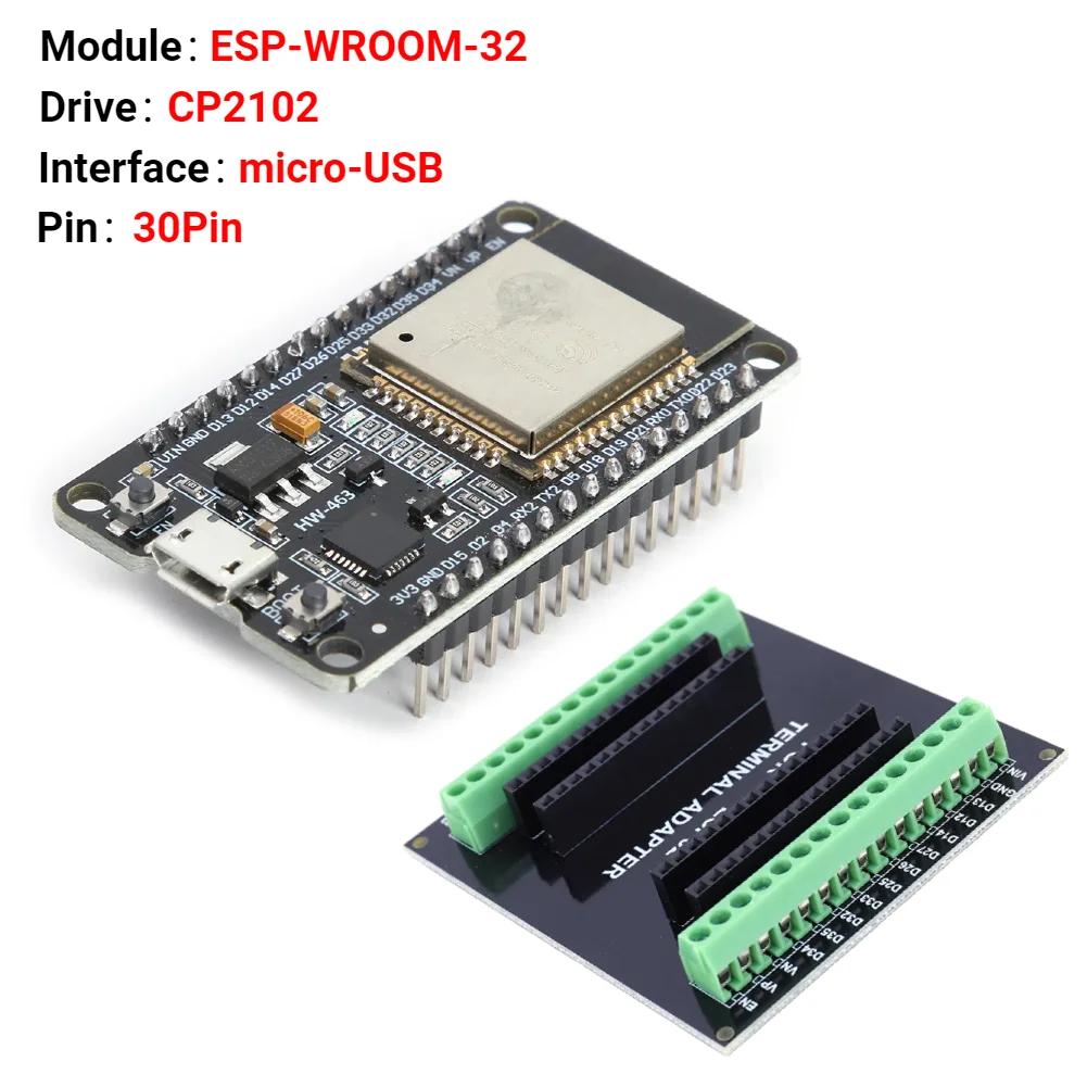 ESP32 Development Board WiFi+Bluetooth Module Dual Core NodeMCU-32S ESP32-WROOM-32D 32U 30Pin Board Ultra-Low Power Consumption