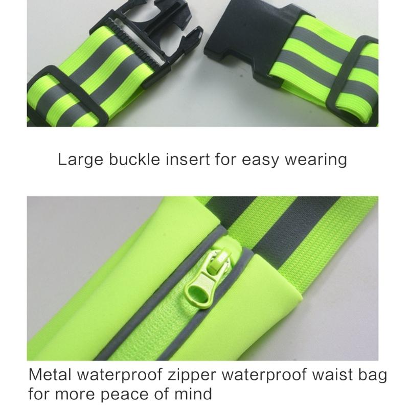 Reflective Glow Belt Be Seen and Protected During Nighttime Workouts! Reflective Waist Belt Storage Pocket Armbands