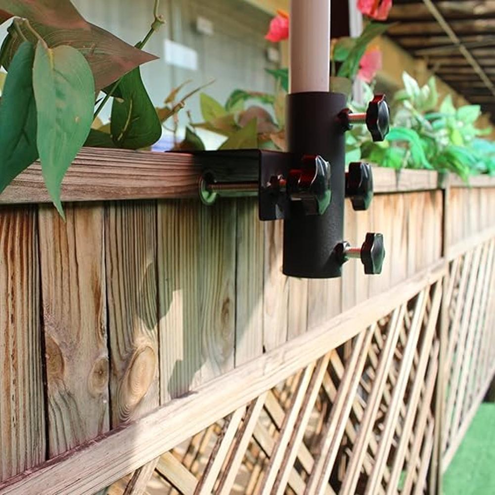 Balcony Umbrella Holder Clamp Garden Fence Parasol Decking Holding Bracket Stand Outdoor Sun Umbrella Fixed Bracket