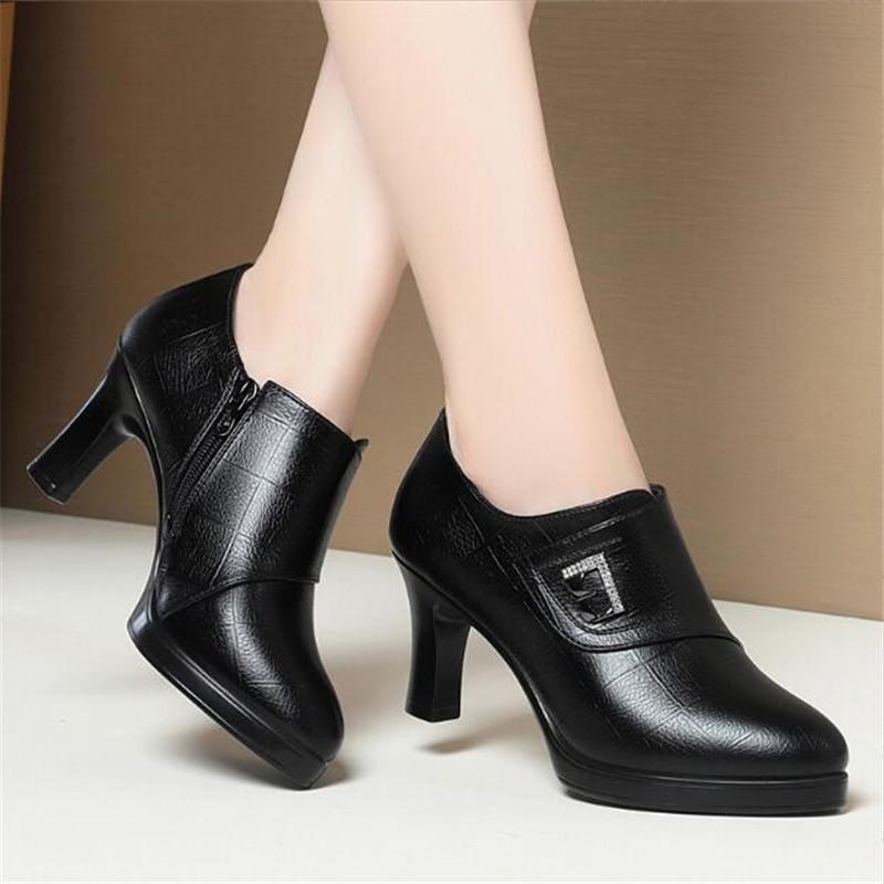 Fashion 7.5cm 9cm Heel Deep Mouth Women's Platform Pumps Women Shoes 2024 Fall Winter High Heels Shoes Ladies Office Party Shoes