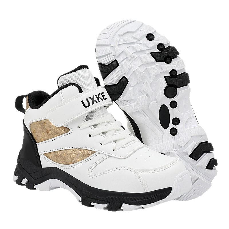 2025 Wasserdichte Leder Jungen High-Top Wanderschuhe - Rutschfest, Abriebfest, für Kinder