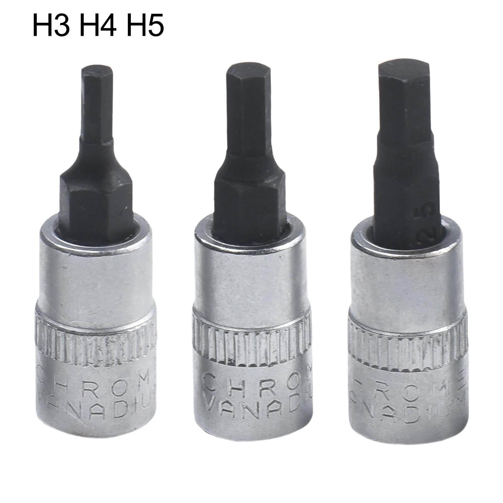 

38mm Hex Bit Socket 3pcs Chrome Vanadium Steel H3 H4