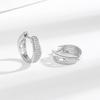 Copper Inlaid Zircon Plated 18K Gold U-Shaped Full Diamond Earrings Fashion Trend Light Luxury High Sense Ear Buckle