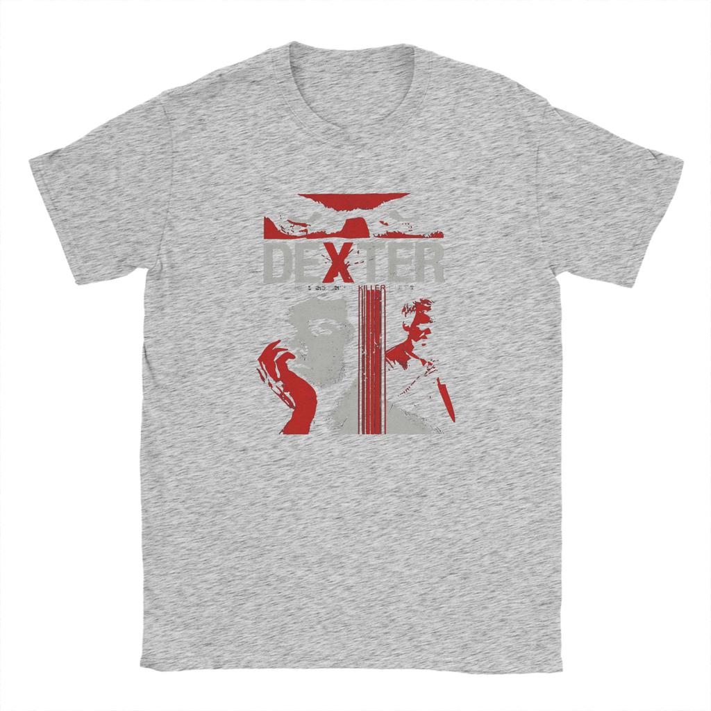 Novelty Dexter Morgan T-Shirts for Men Round Neck Pure Cotton T Shirts Short Sleeve Tee Shirt Printing Clothes