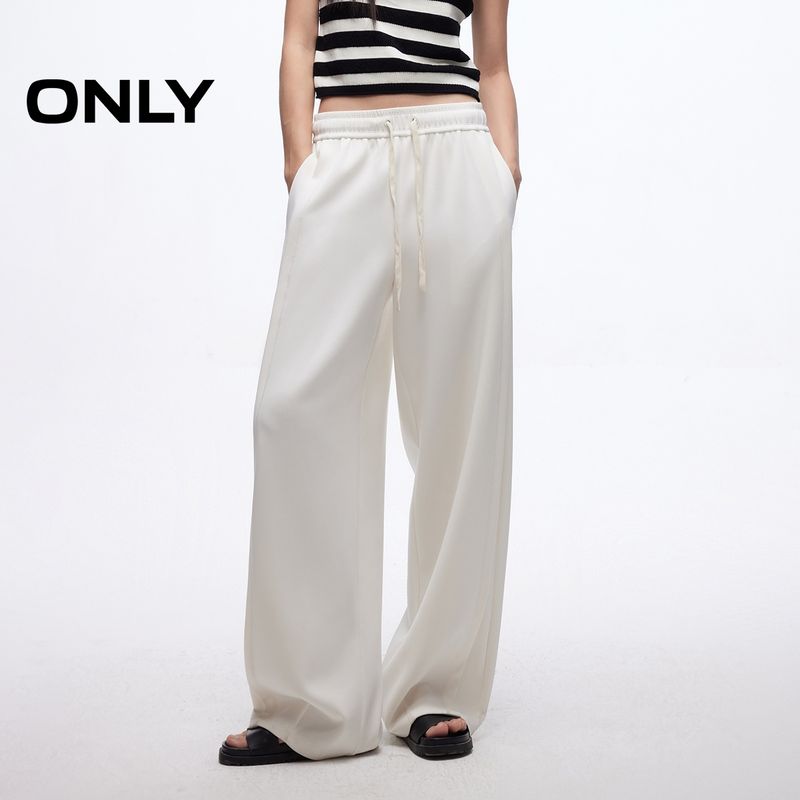 

Only2025 Summer New Simple and Versatile High Waist Loose Banana Pants Wide-Leg Casual Pants Women | 125114023 A43 cream White 155/60A/XS