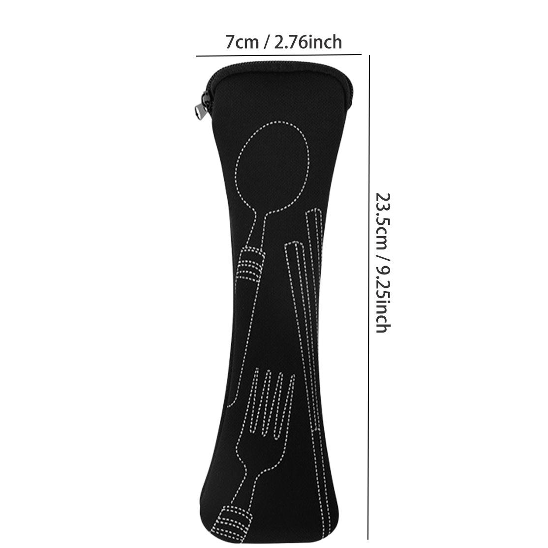 

Large Bone Pillow Bag: 24cm Stainless Steel Cutlery Storage for Knives, Forks, Spoons. чорний