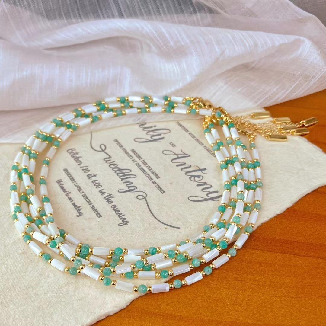 Retro Natural Tianhe Stone Natural Shell Collarbone Chain Atmosphere Necklace Stacked With Versatile Neck Chain