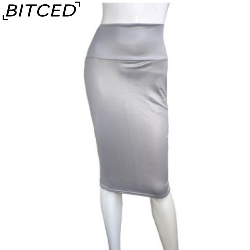 BITCED Women's Fashion Casual Back Slit Solid Color Print Summer Spring Skirts