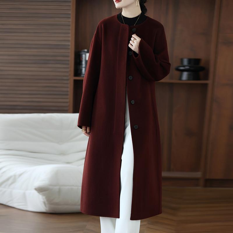 100% Wool Women Coat MODERN NEW SAGA Autumn Wool Long Coat Handmade Pea Coat Winter Warm Wool Long Jacket Overcoat