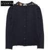 Lemaire-era Twill and Silk Cashmere Blend Geometric Print Cardigan, Women's, Navy, Size 34 Tops 34 NavyUsed