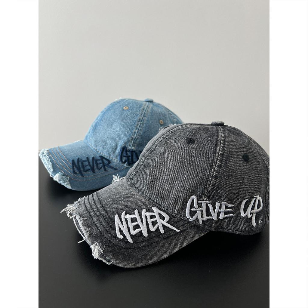 Classic Denim Baseball Cap With Embroidered Letters For Casual Summer Style