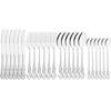 24Pcs Dinnerware Set Multicolor Cutlery Set Western Stainless Steel Tableware Vintage Knife Fork Long Ice Spoon Silverware Set