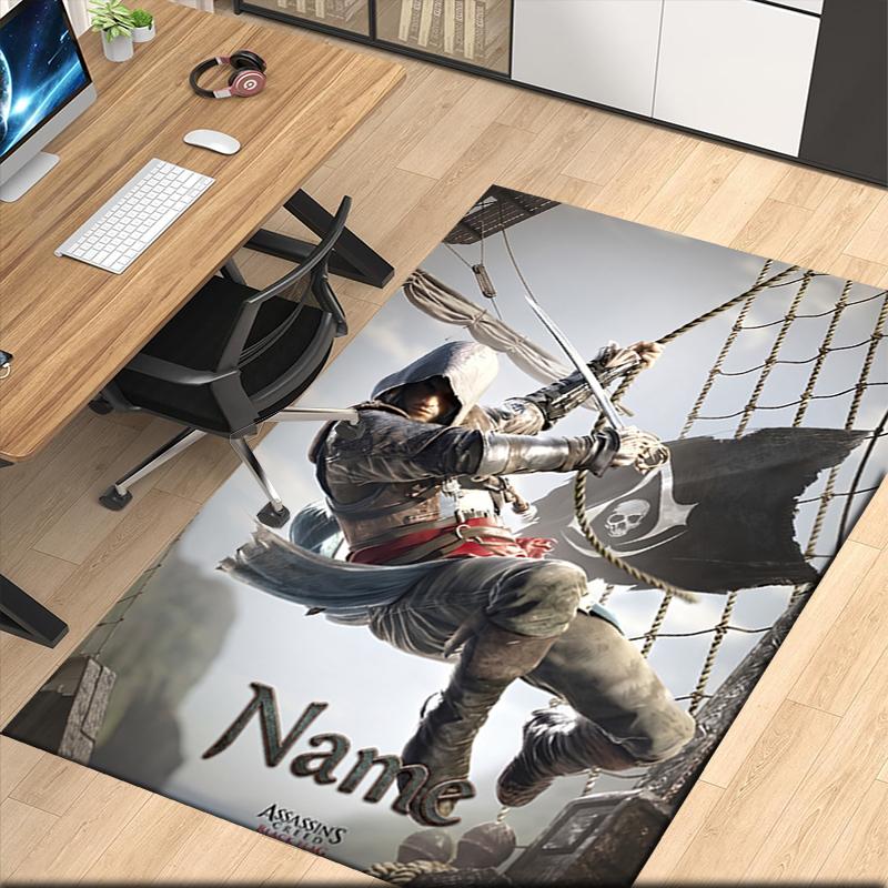 Custom Name Assassin'S Printed Carpet Rug For Office Chair Living Room Bedroom Kitchen Room Decor Gifts