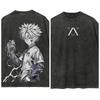 Anime Hunter  Hunter Vintage Washed T Shirt Spring Summer Mens Women Tee Harajuku Streetwear Oversized Top Casual Trendy