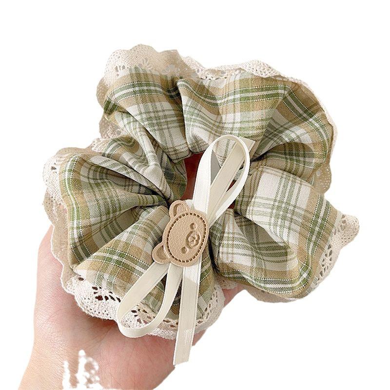 Little Bear Lace No-Damage Elastic Scrunchie for Women - Hair Tie Accessory for Low Ponytails and Buns