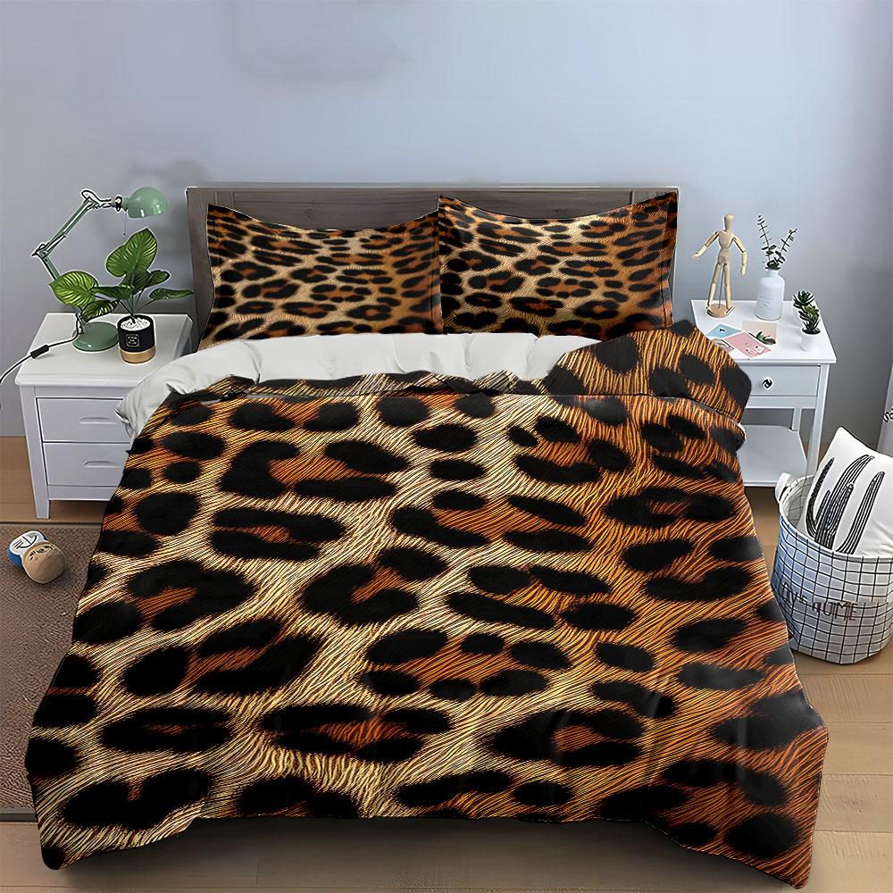 Fantasia maculata di leopardo. Set lenzuola Set copripiumino Copripiumini Federe(1 * Copripiumino 2 * Federe senza imbottitura per piumino)