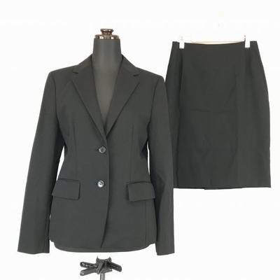 LES MUES/Wool Single Suit/Set Up with Mini Skirt/Women’s S/Black/Job/Business(USED)