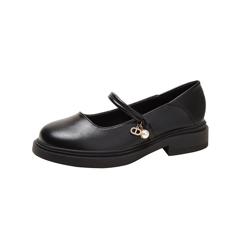 Mary Jane small leather shoes women's skirt spring and autumn new sandals low heel flat bottom word with French bridesmaid list