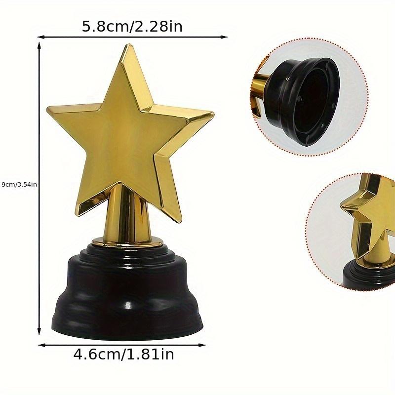 6pcs Mini Gold Star Trophies - Party Favors and Game Prizes for Kindergarten Graduations, Competitions and Rewards