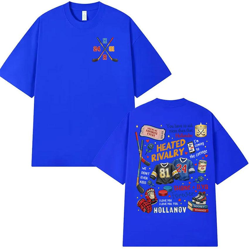 Heated Rivalry Print Graphic T Shirts Movie Shane Hollander 24 Ilya Rozanov 81 Vintage 100 Cotton Tshirt Men Women Fans Tops