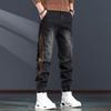 Jeans de Mezclilla Elástica de Pierna Recta Relajada para Hombre Jieleinuo