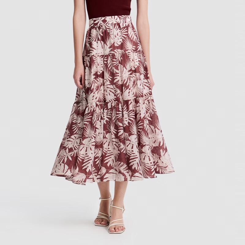 

ELLASSAY Resort Style Printed A-Line Skirt L