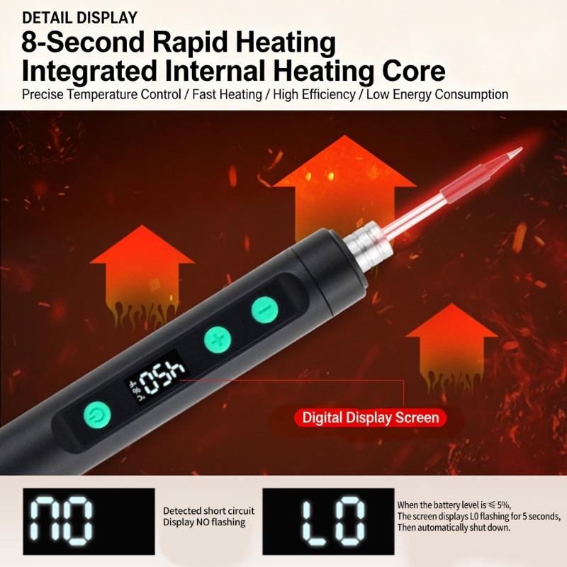 USB Soldering Iron Soldering Tool Adjustable Temperature Carrying Case Accessories Available Home Repair 230-450℃