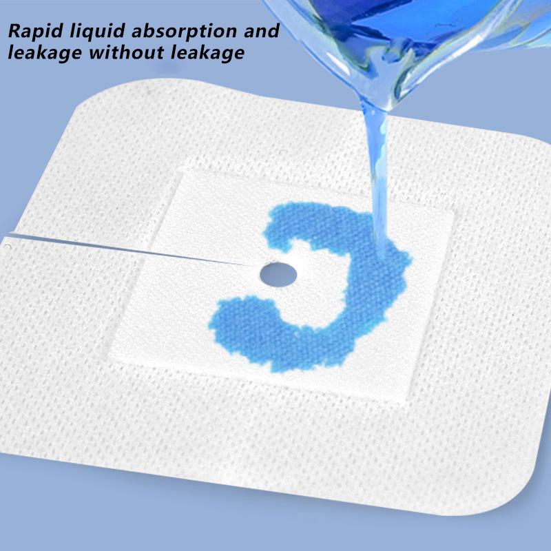 10/5Pcs Medical Drainage Tube Sterile Wound Dressing Non-Woven Patch with Hole for Renal Puncture Urinary Catheter Fixation