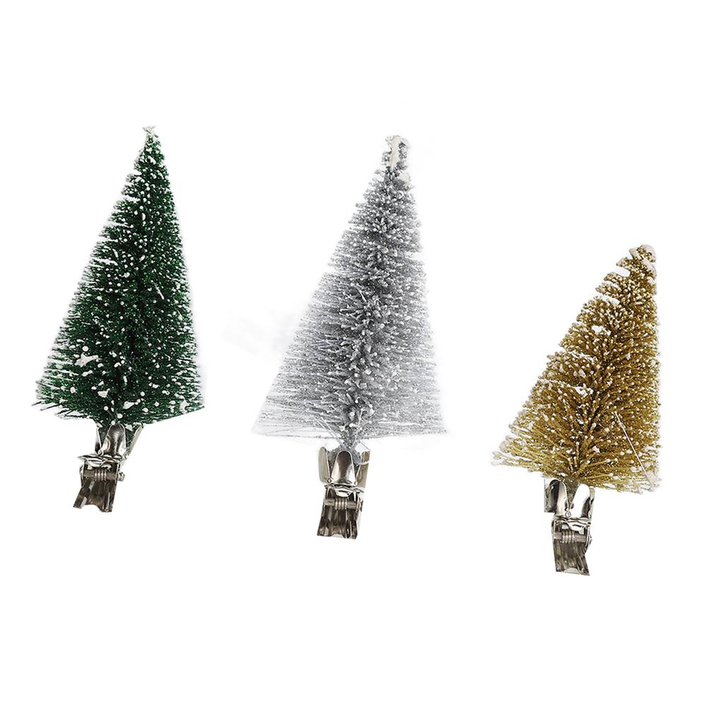 3Pcs Christmas Tree Decoration Clip Vivid Exquisite Pine Tree with Clip for Christmas Decoration