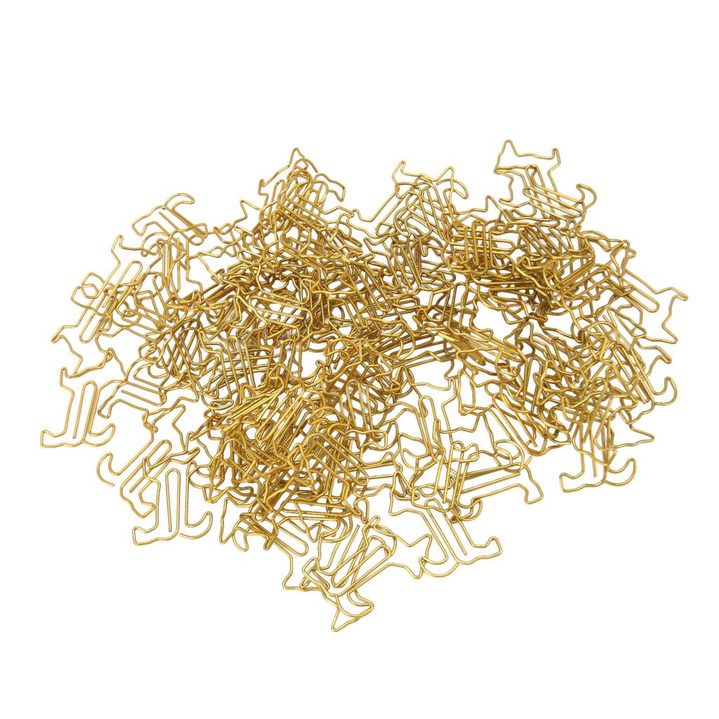 100pcs Dog Shape Paper Clips Crtively Cute Plated Metal Bookmark Paper Clips for Students Stationery