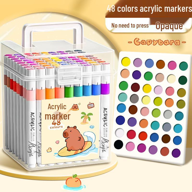 Washable Opaque Acrylic Marker Pens for Kids - Layerable Art Pens with Special Caps
