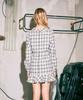 Near And Dear Check Ruffle Dress_Ivory