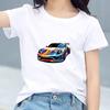 Graffiti Race Car Graphic Tee Kids 100% Cotton Crew Neck T Shirt Short Sleeve Breathable Tops For Boys Girls Children