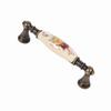 Vintage Flower Ceramic Bronze DIY Door Handles Cabinet Cupboard Drawer Knobs Pull 2#