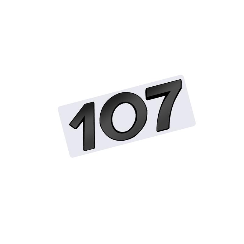 JGCR7 3D Glossy Black Chrome Silver Metal Logo Emblem Badge Decal Car Sticker for Peugeot 107 Car Accessories