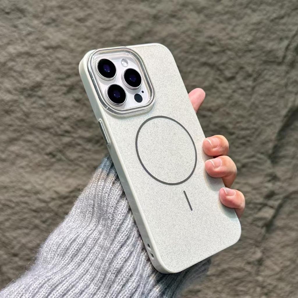 Applicable To Apple 16 Thin Circle Magnetic Suction Phone Case Official Glitter Powder IPhone 15 ProMax Premium Sense 14 Protection Case
