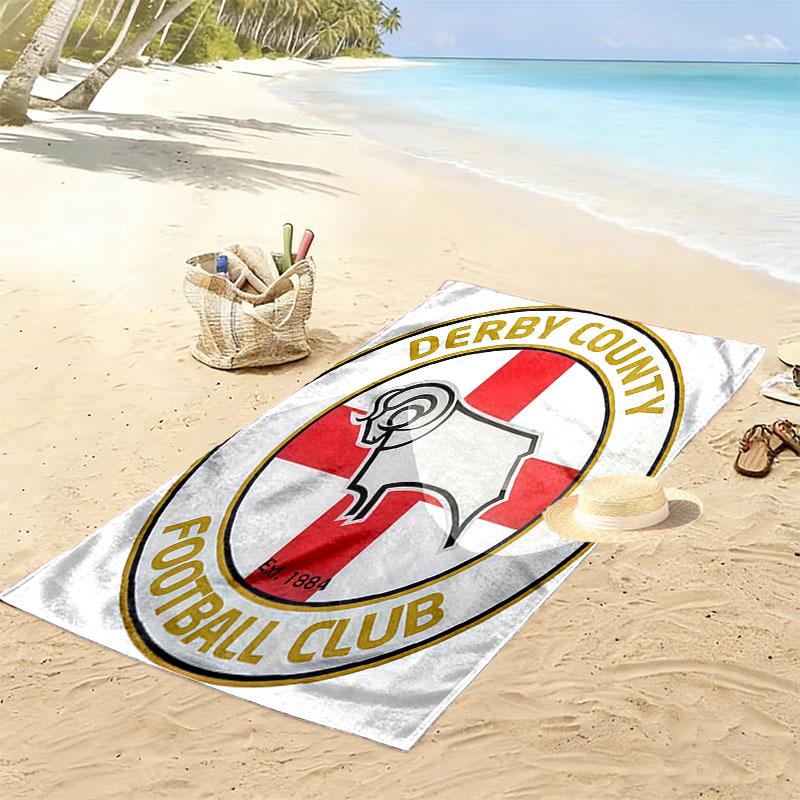 Derby County poster Beach Towel, Large Soft Quick Dry Towel for Beach Camping Swimming