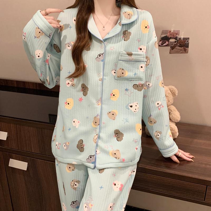 

Женская пижама в стиле Харадзюку с милым принтом собак, ночная рубашка, комплект пижамы для улицы, женский комплект одежды для сна XXL