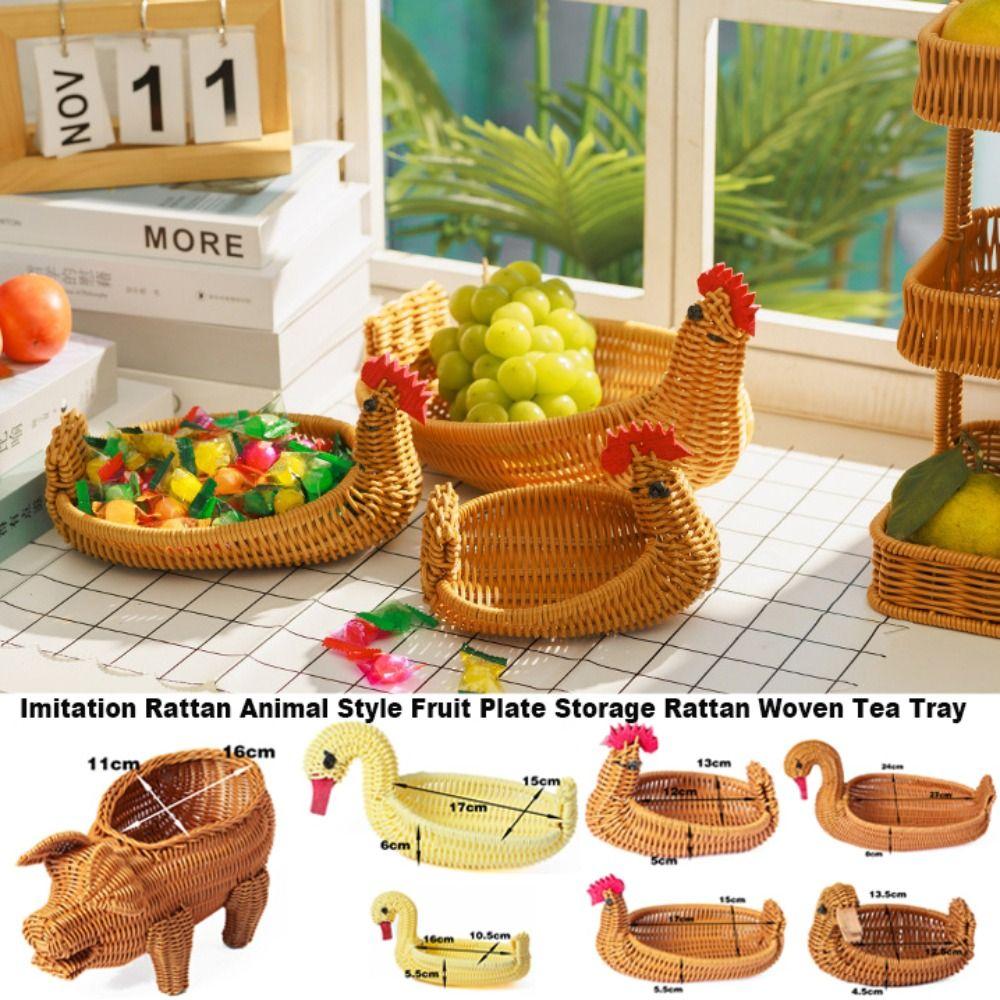 

Multipurpose Storage Rattan Woven Tea Tray Wedding Candy Flower Storage 6