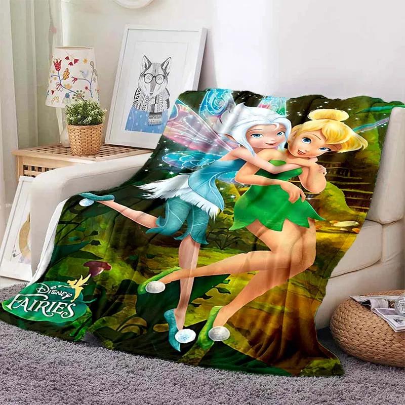 Tinkerbell Warm Soft  Blanket Fluffy Children and Adults Sofa Plush Bedspread Throw Cartoon Blanket for Sofa Bed